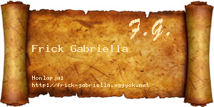 Frick Gabriella névjegykártya